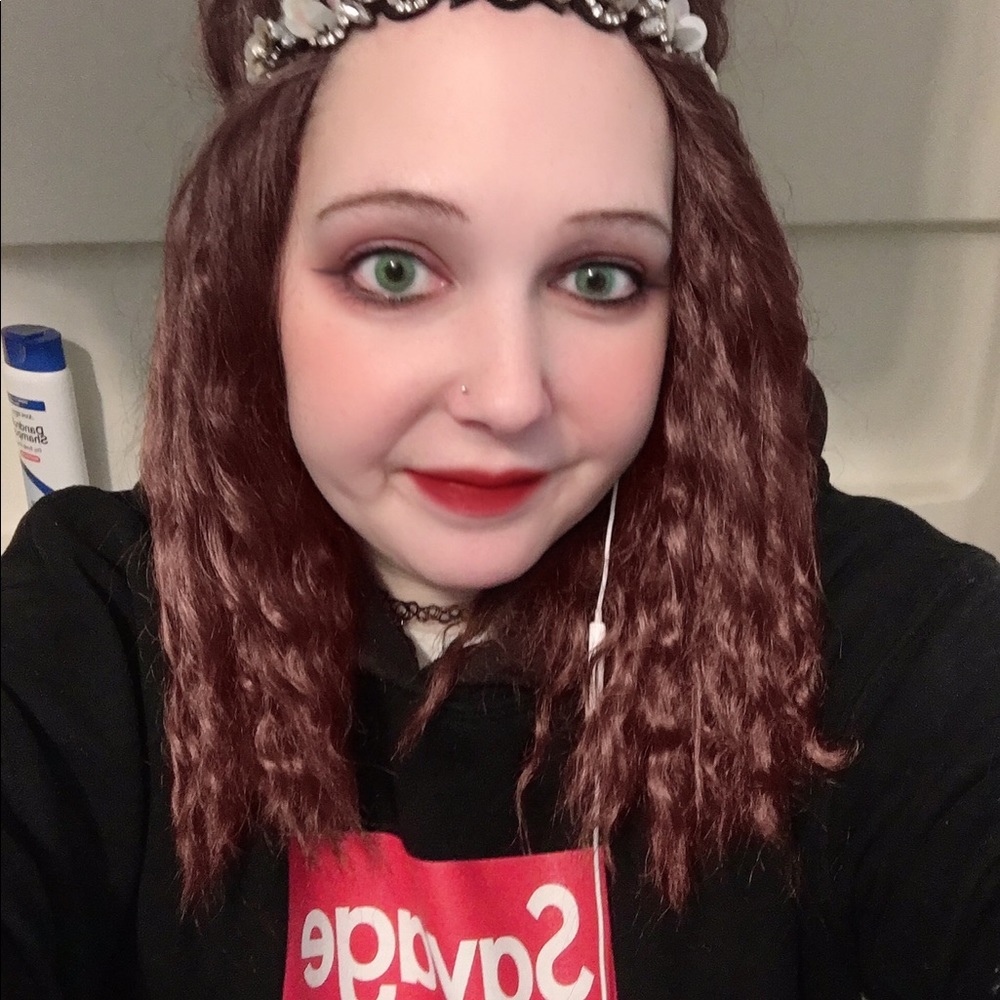 Hoodie I’m wearing and wig I’m wearing